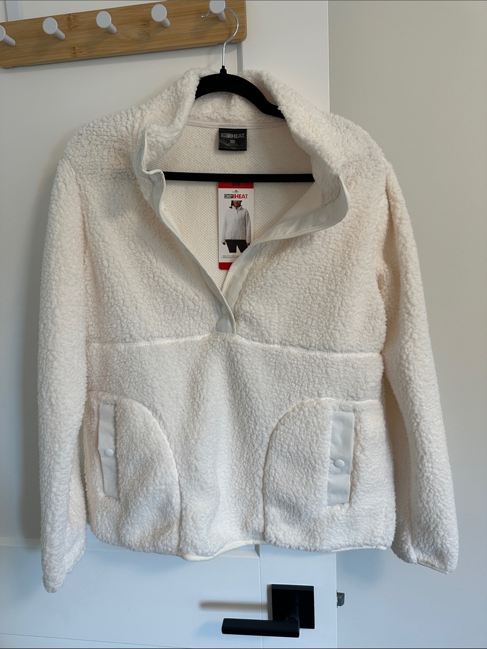 Cozy White Sherpa Pullover Jacket -